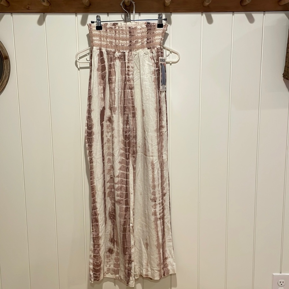 Tie dye wide leg beach pants